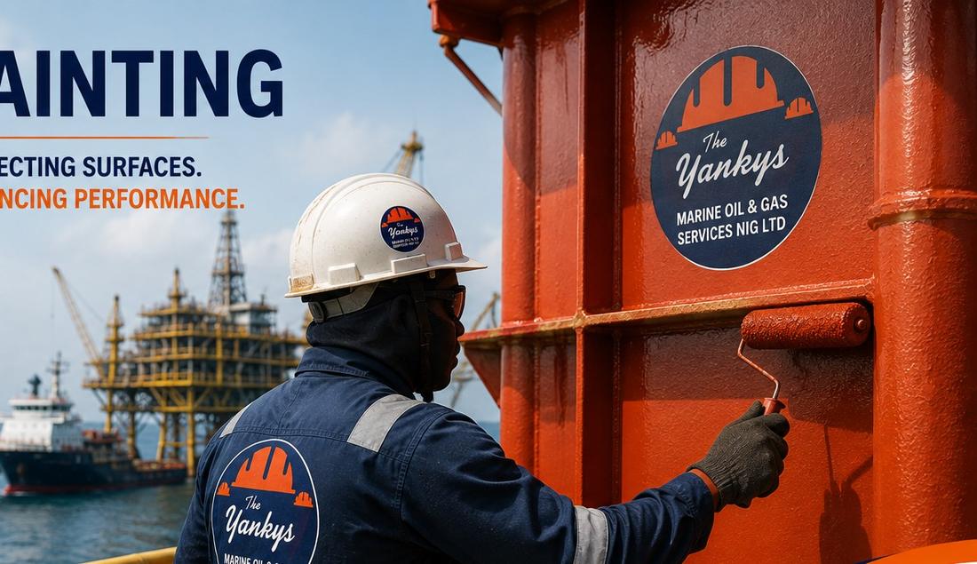 Marine painting on an offshore structure