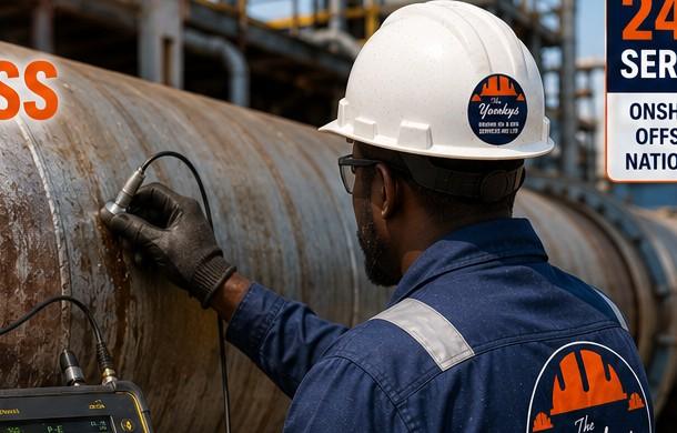 Ultrasonic thickness measurement on offshore pipework